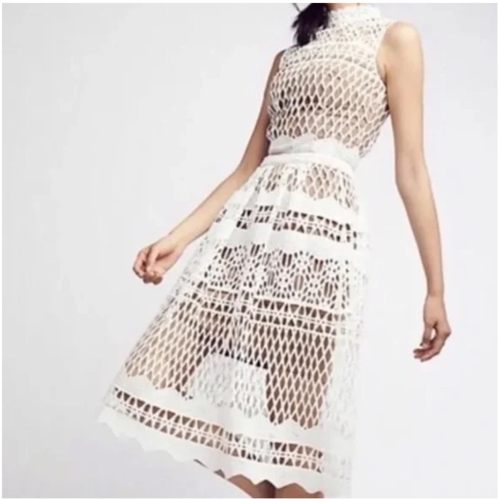 Free People Ministry Of Style Demure Set Crop Top & MIDI Skirt White Lace, 6 - Picture 2 of 16